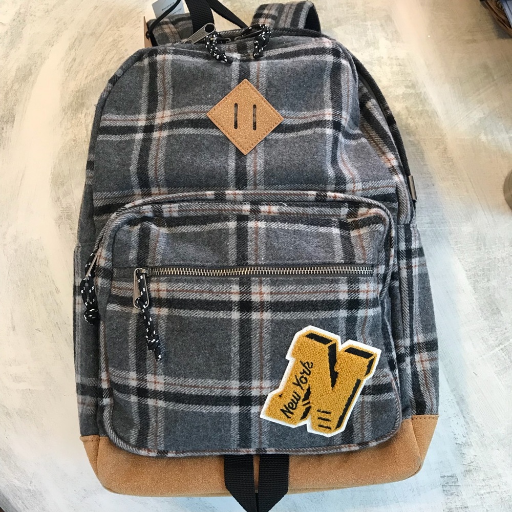 Steve Madden New York Large Plaid Backpack